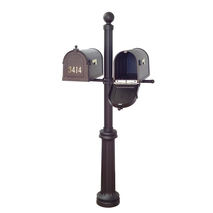 Special Lite Products || Berkshire Curbside Mailboxes with Front Address Numbers and Fresno Double Mount Mailbox Post