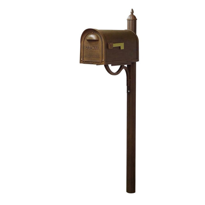 Special Lite Products || Classic Curbside Mailbox with Locking Insert and Richland Mailbox Post