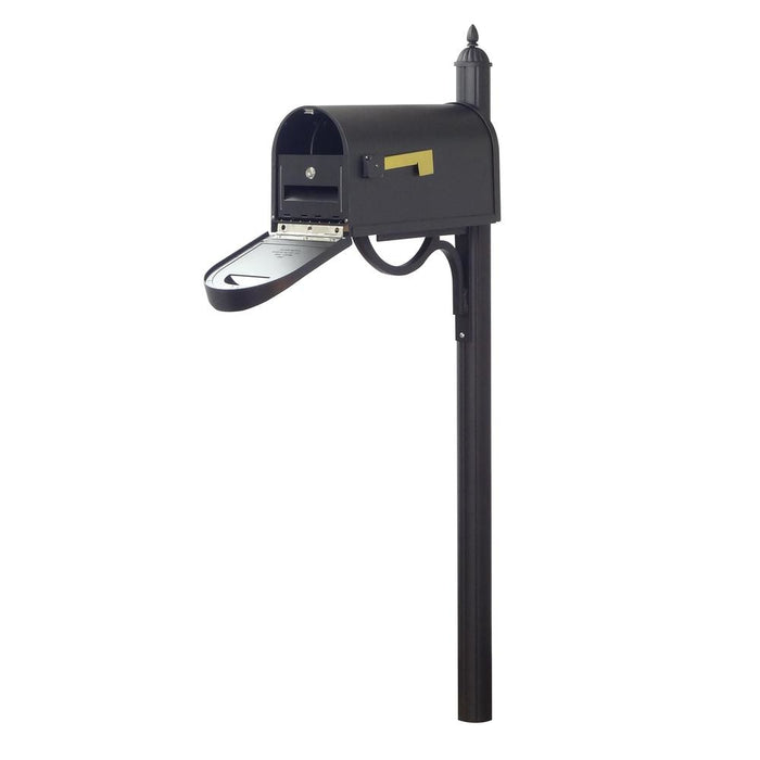 Special Lite Products || Classic Curbside Mailbox with Locking Insert and Richland Mailbox Post