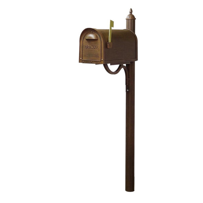 Special Lite Products || Classic Curbside Mailbox with Locking Insert and Richland Mailbox Post