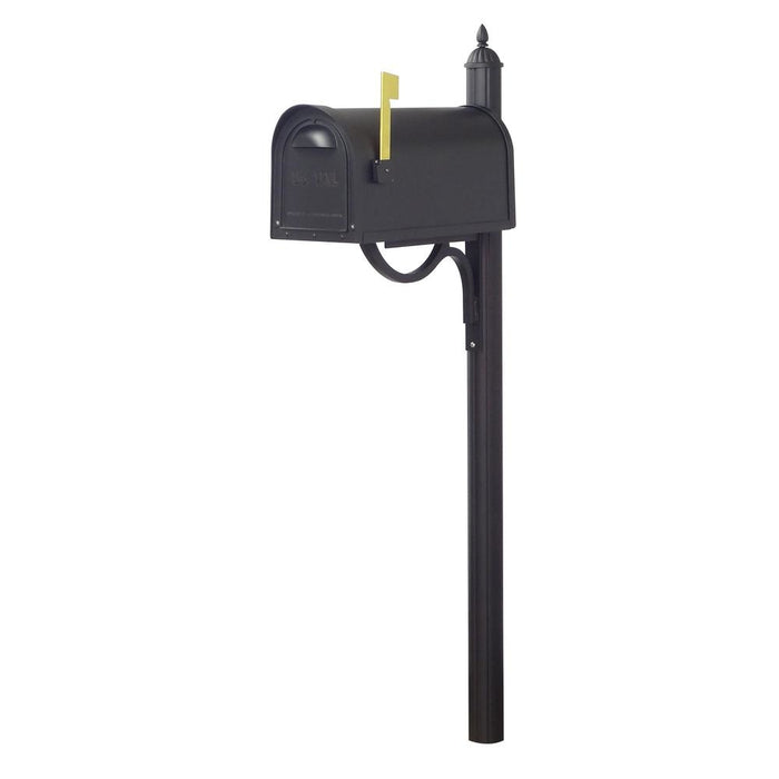 Special Lite Products || Classic Curbside Mailbox with Locking Insert and Richland Mailbox Post