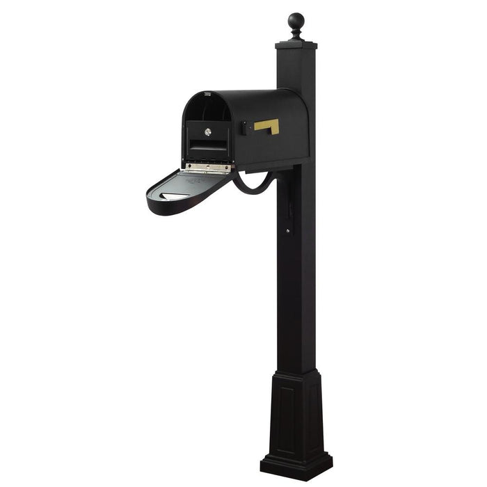 Special Lite Products || Classic Curbside Mailbox with Locking Insert and Springfield Mailbox Post with Base