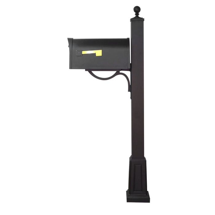 Special Lite Products || Classic Curbside Mailbox with Locking Insert and Springfield Mailbox Post with Base