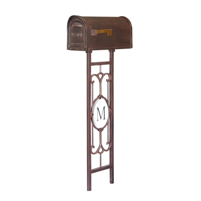 Special Lite Products || Classic Curbside Mailbox with Monogram Mailbox Post