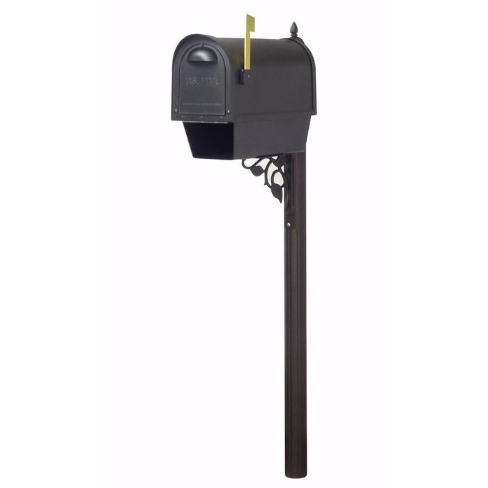 Special Lite Products || Classic Curbside Mailbox with Newspaper Tube and Albion Mailbox Post