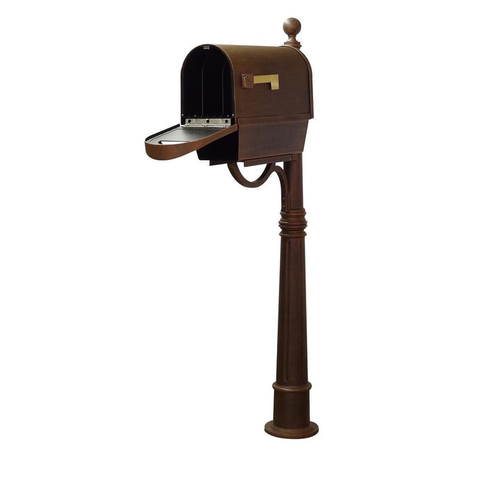 Special Lite Products || Classic Curbside Mailbox with Newspaper Tube and Ashland Mailbox Post