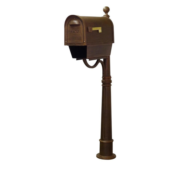 Special Lite Products || Classic Curbside Mailbox with Newspaper Tube and Ashland Mailbox Post