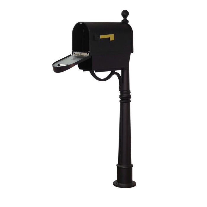 Special Lite Products || Classic Curbside Mailbox with Newspaper Tube and Ashland Mailbox Post