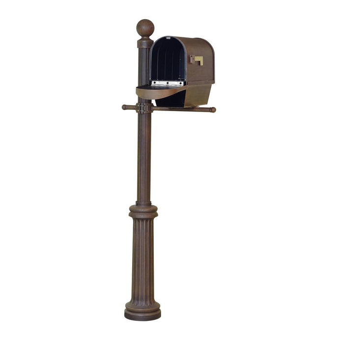 Special Lite Products || Classic Curbside Mailbox with Newspaper Tube and Fresno Mailbox Post