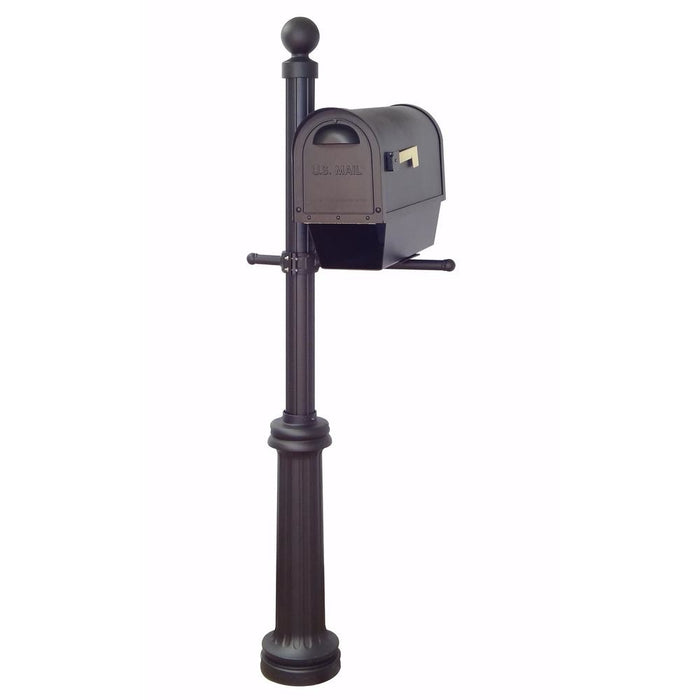 Special Lite Products || Classic Curbside Mailbox with Newspaper Tube and Fresno Mailbox Post