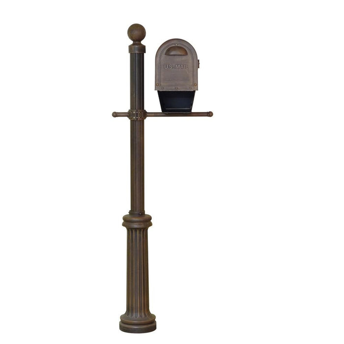 Special Lite Products || Classic Curbside Mailbox with Newspaper Tube and Fresno Mailbox Post