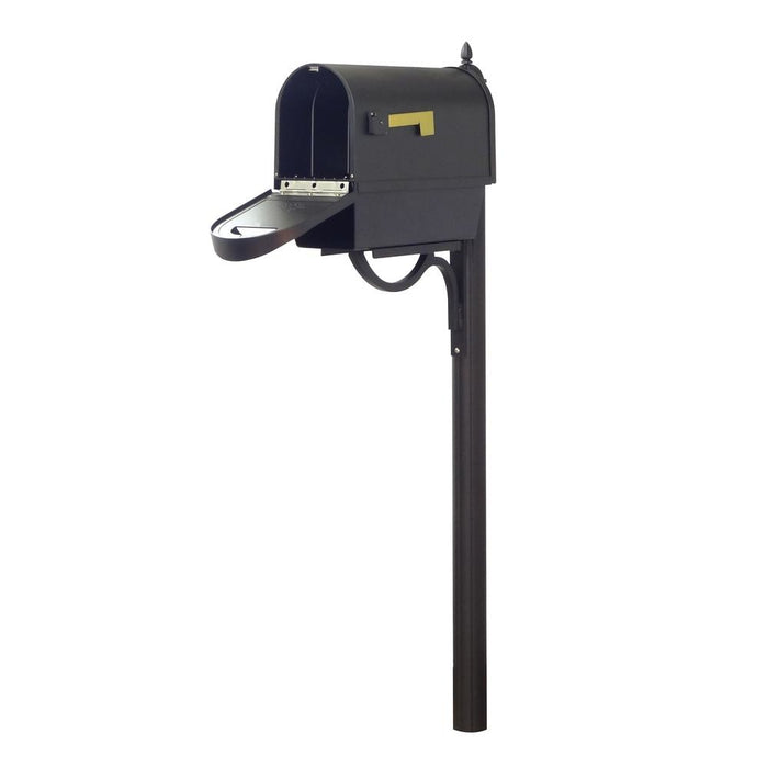 Special Lite Products || Classic Curbside Mailbox with Newspaper Tube and Richland Mailbox Post