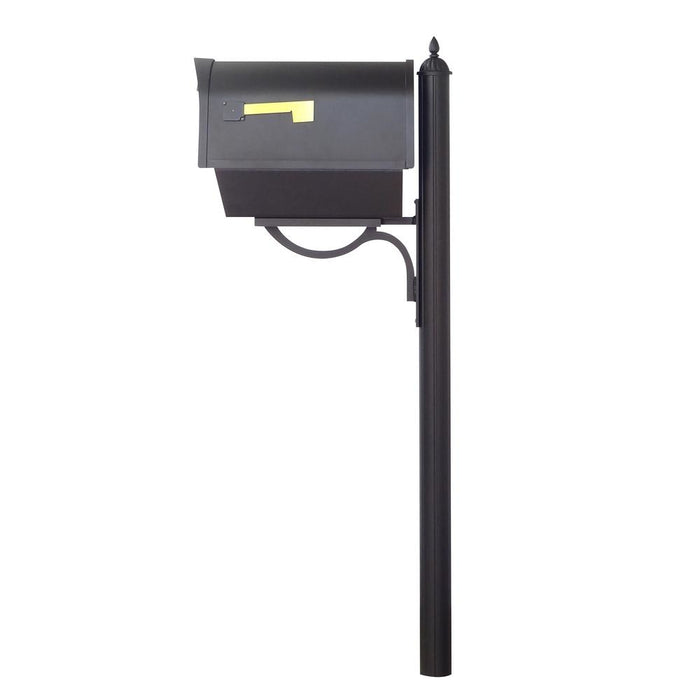 Special Lite Products || Classic Curbside Mailbox with Newspaper Tube and Richland Mailbox Post