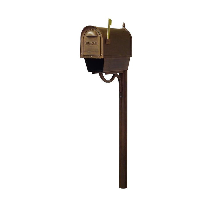 Special Lite Products || Classic Curbside Mailbox with Newspaper Tube and Richland Mailbox Post