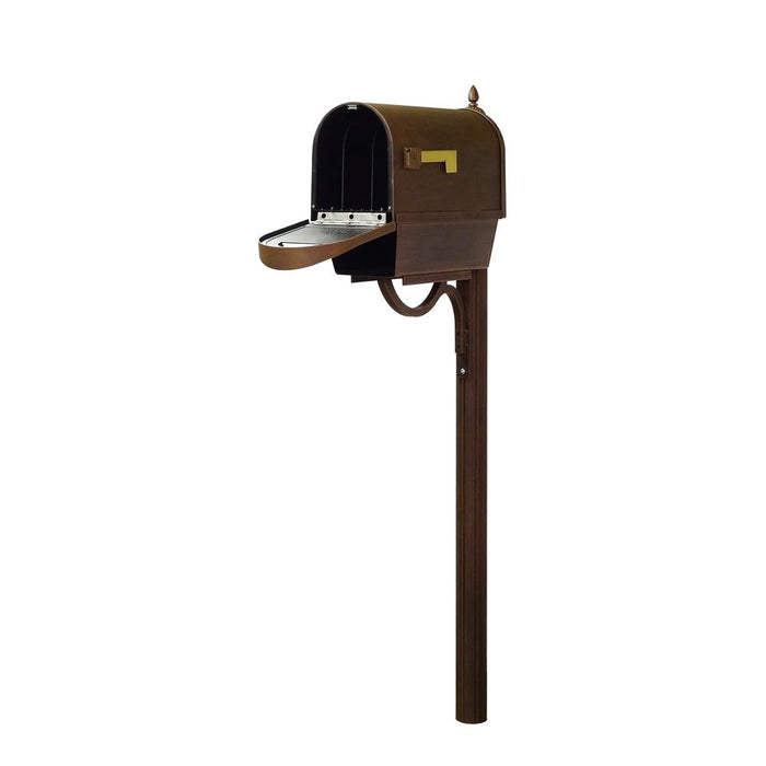 Special Lite Products || Classic Curbside Mailbox with Newspaper Tube and Richland Mailbox Post