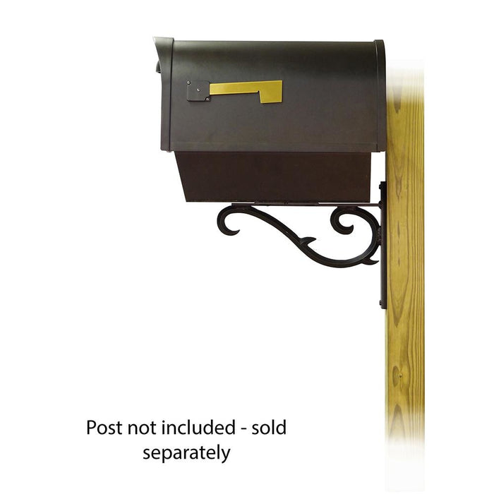 Special Lite Products || Classic Curbside Mailbox with Newspaper tube and Sorrento front single mailbox mounting bracket