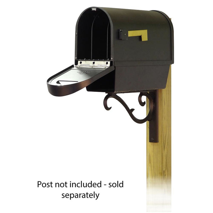 Special Lite Products || Classic Curbside Mailbox with Newspaper tube and Sorrento front single mailbox mounting bracket