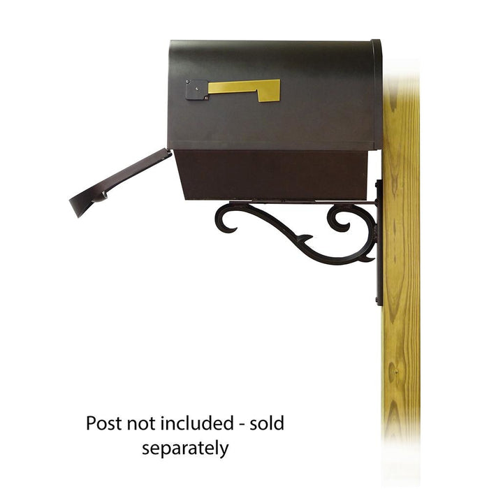 Special Lite Products || Classic Curbside Mailbox with Newspaper tube and Sorrento front single mailbox mounting bracket