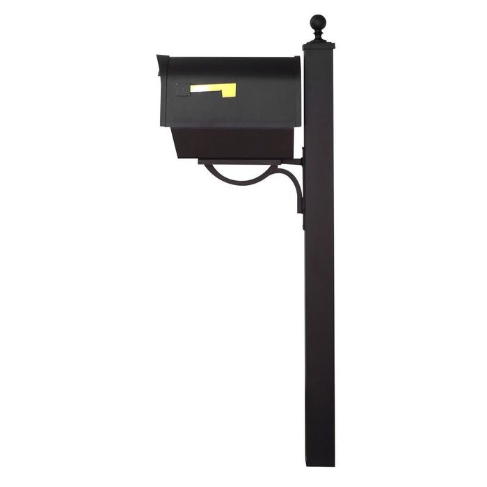 Special Lite Products || Classic Curbside Mailbox with Newspaper Tube and Springfield Mailbox Post