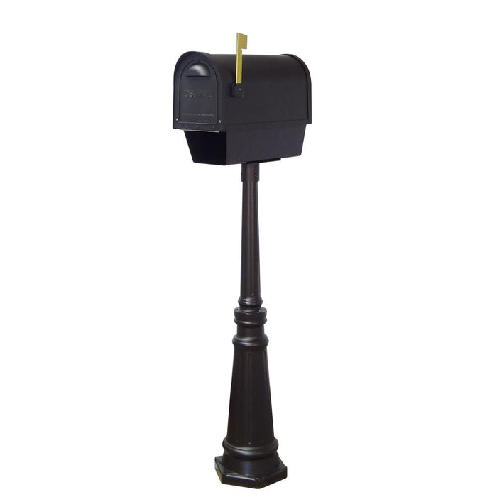 Special Lite Products || Classic Curbside Mailbox with Newspaper Tube and Tacoma Mailbox Post with Direct Burial Kit