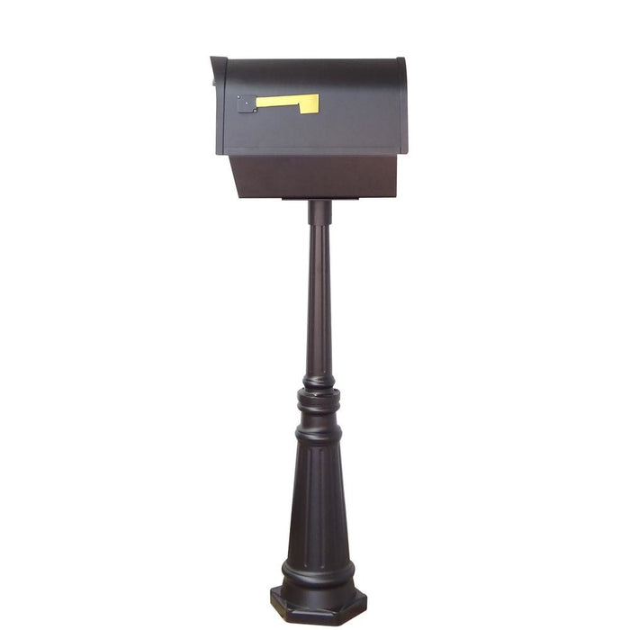 Special Lite Products || Classic Curbside Mailbox with Newspaper Tube and Tacoma Mailbox Post