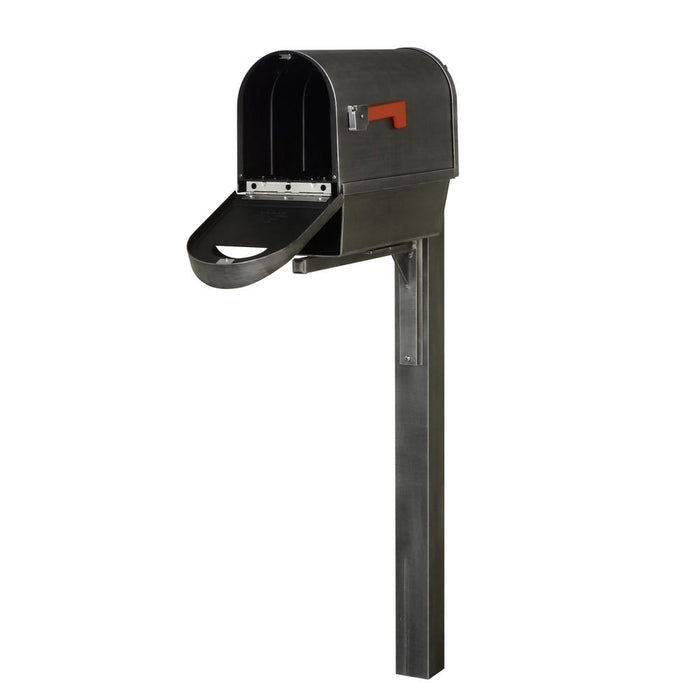 Special Lite Products || Classic Curbside Mailbox with Newspaper Tube and Wellington Mailbox Post, Swedish Silver