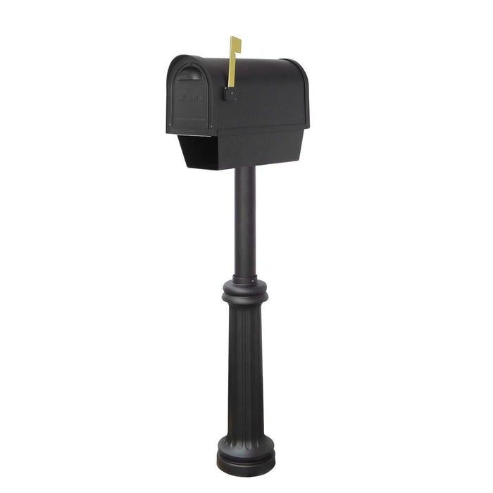 Special Lite Products || Classic Curbside Mailbox with Newspaper Tube, Locking Insert and Richland Mailbox Post