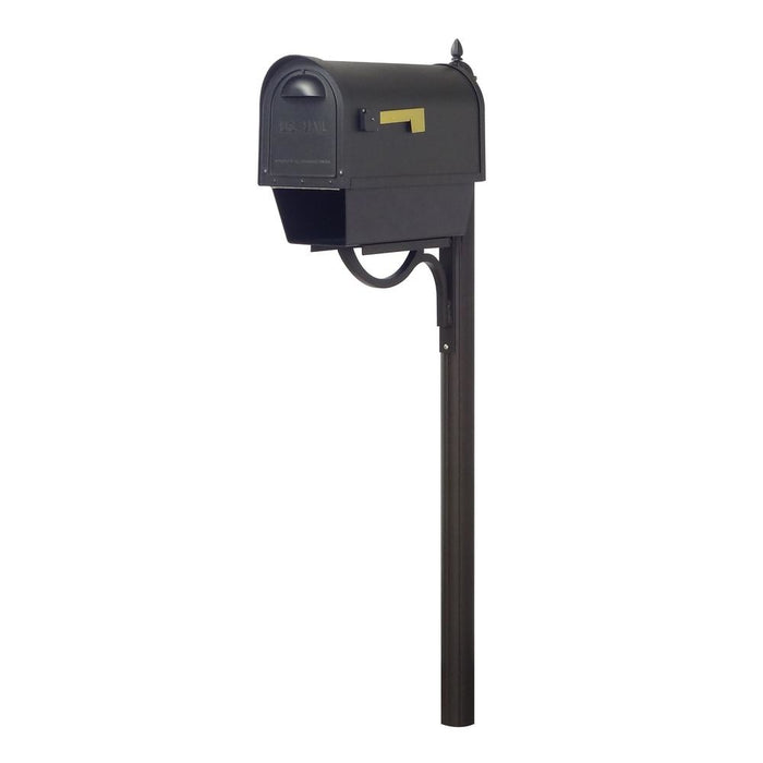 Special Lite Products || Classic Curbside Mailbox with Newspaper Tube, Locking Insert and Richland Mailbox Post