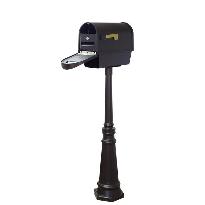 Special Lite Products || Classic Curbside Mailbox with Newspaper Tube, Locking Insert and Tacoma Mailbox Post with Direct Burial Kit