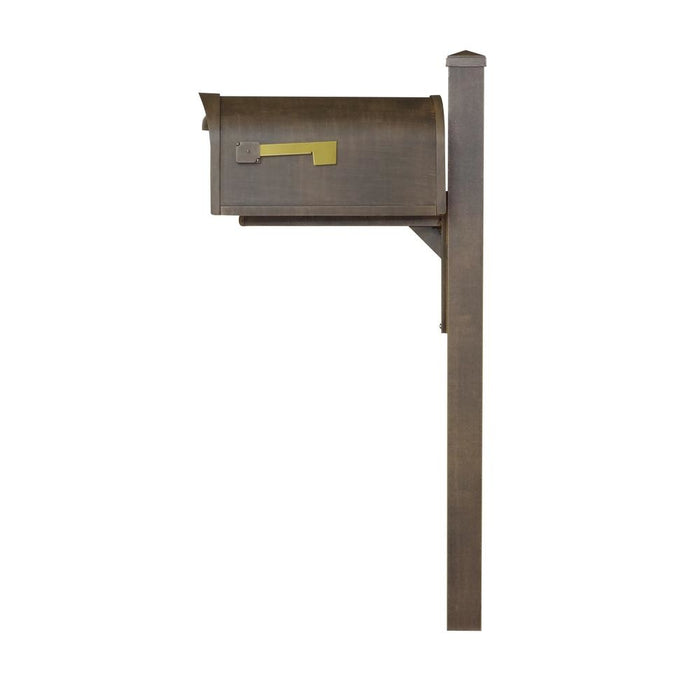 Special Lite Products || Classic Curbside Mailbox wtih Locking Insert and Wellington Direct Burial Mailbox Post Smooth, Copper