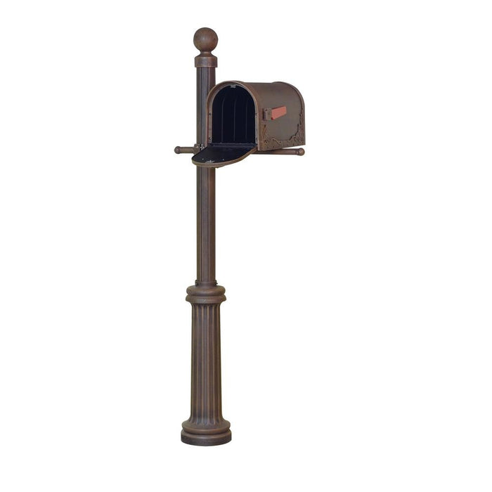 Special Lite Products || Floral Curbside Mailbox, Locking Insert and Fresno Mailbox Post