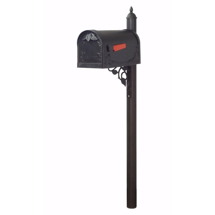 Special Lite Products || Floral Curbside Mailbox with Locking Insert and Albion Mailbox Post