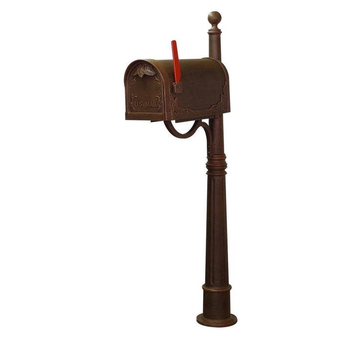 Special Lite Products || Floral Curbside Mailbox with Locking Insert and Ashland Mailbox Post