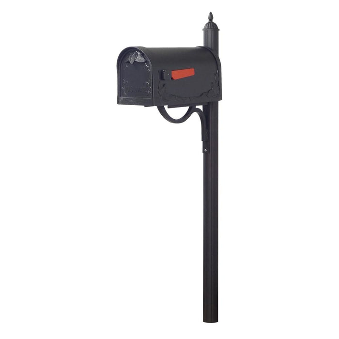 Special Lite Products || Floral Curbside Mailbox with Locking Insert and Richland Mailbox Post