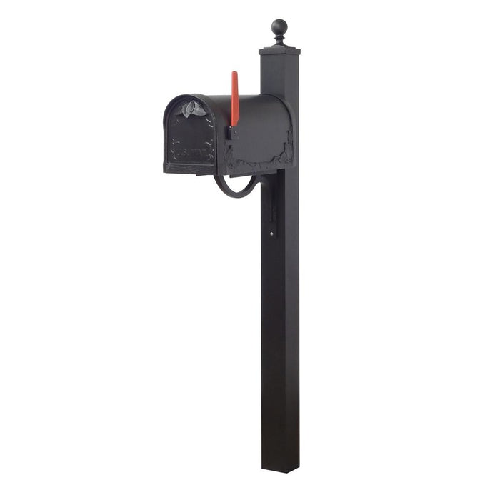 Special Lite Products || Floral Curbside Mailbox with Locking Insert and Springfield Mailbox Post