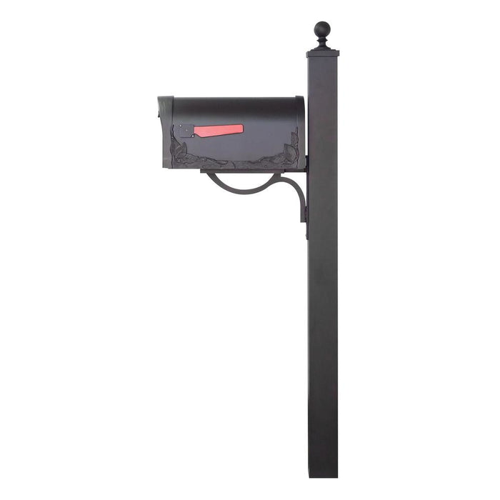 Special Lite Products || Floral Curbside Mailbox with Locking Insert and Springfield Mailbox Post