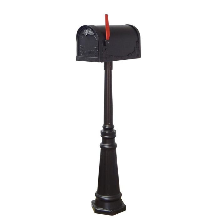 Special Lite Products || Floral Curbside Mailbox with Locking Insert and Tacoma Mailbox Post with Direct Burial Kit