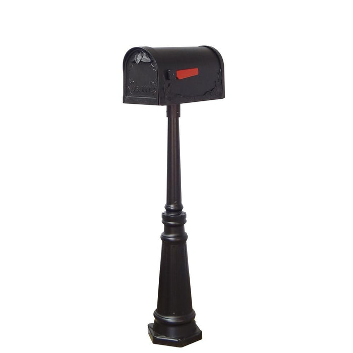 Special Lite Products || Floral Curbside Mailbox with Locking Insert and Tacoma Mailbox Post with Direct Burial Kit