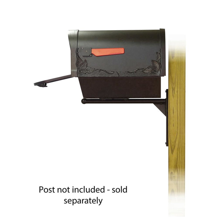 Special Lite Products || Floral Curbside Mailbox with Newspaper tube and Ashley front single mailbox mounting bracket