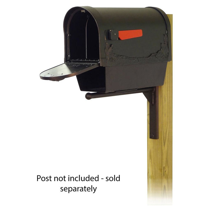 Special Lite Products || Floral Curbside Mailbox with Newspaper tube and Ashley front single mailbox mounting bracket