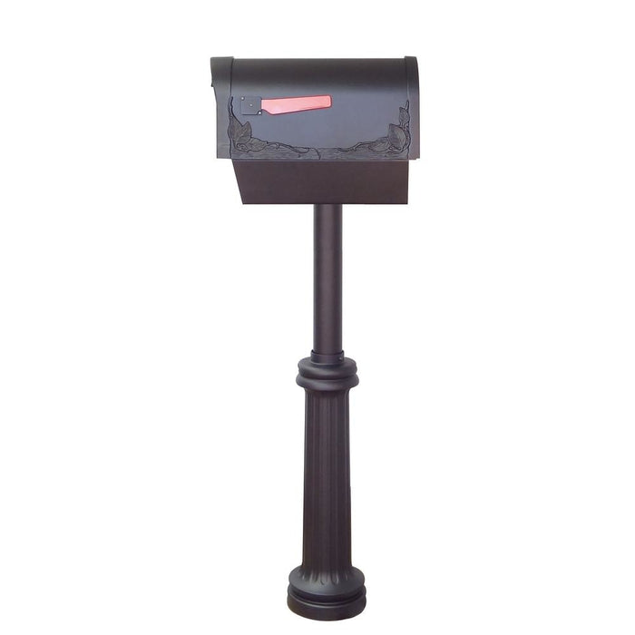 Special Lite Products || Floral Curbside Mailbox with Newspaper Tube and Bradford Mailbox Post