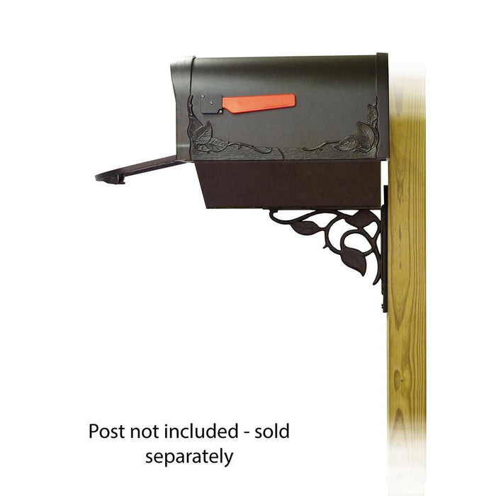 Special Lite Products || Floral Curbside Mailbox with Newspaper tube and Floral front single mailbox mounting bracket