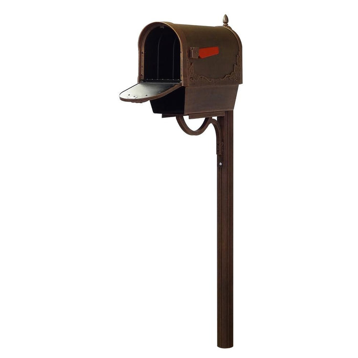 Special Lite Products || Floral Curbside Mailbox with Newspaper Tube and Richland Mailbox Post