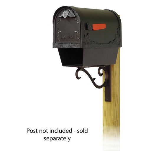 Special Lite Products || Floral Curbside Mailbox with Newspaper tube and Sorrento front single mailbox mounting bracket