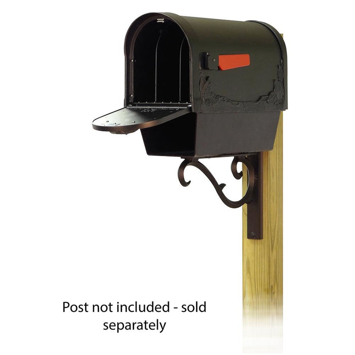 Special Lite Products || Floral Curbside Mailbox with Newspaper tube and Sorrento front single mailbox mounting bracket