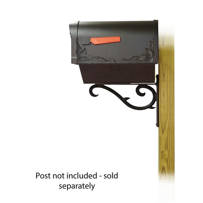 Special Lite Products || Floral Curbside Mailbox with Newspaper tube and Sorrento front single mailbox mounting bracket