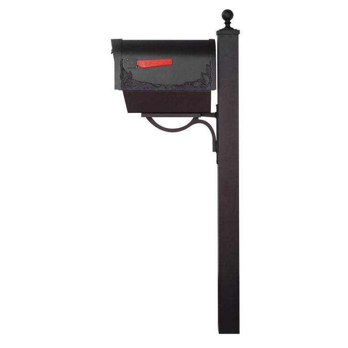 Special Lite Products || Floral Curbside Mailbox with Newspaper Tube and Springfield Mailbox Post