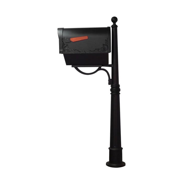 Special Lite Products || Floral Curbside Mailbox with Newspaper Tube, Locking Insert and Ashland Mailbox Post