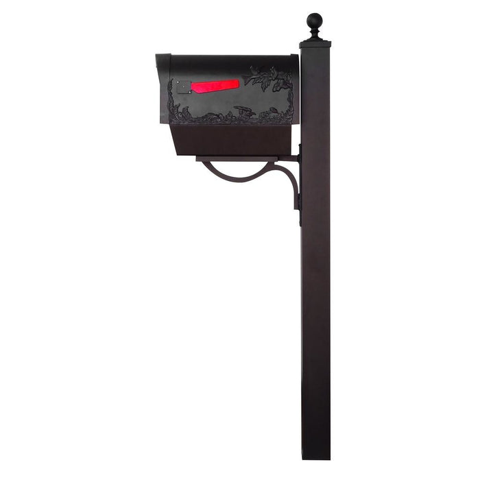 Special Lite Products || Hummingbird Curbside Mailbox with Locking Insert, Newspaper Tube and Springfield Mailbox Post