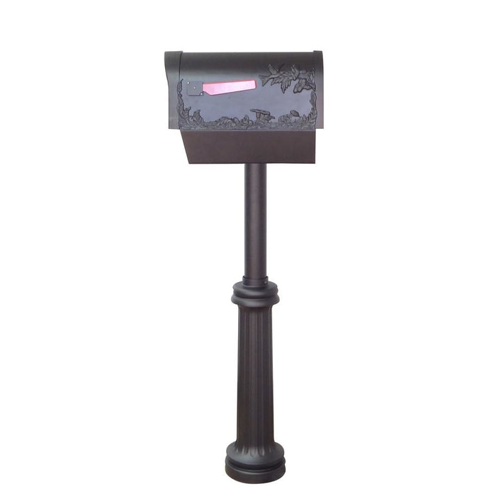 Special Lite Products || Hummingbird Curbside Mailbox with Newspaper Tube, Locking Insert and Bradford Mailbox Post